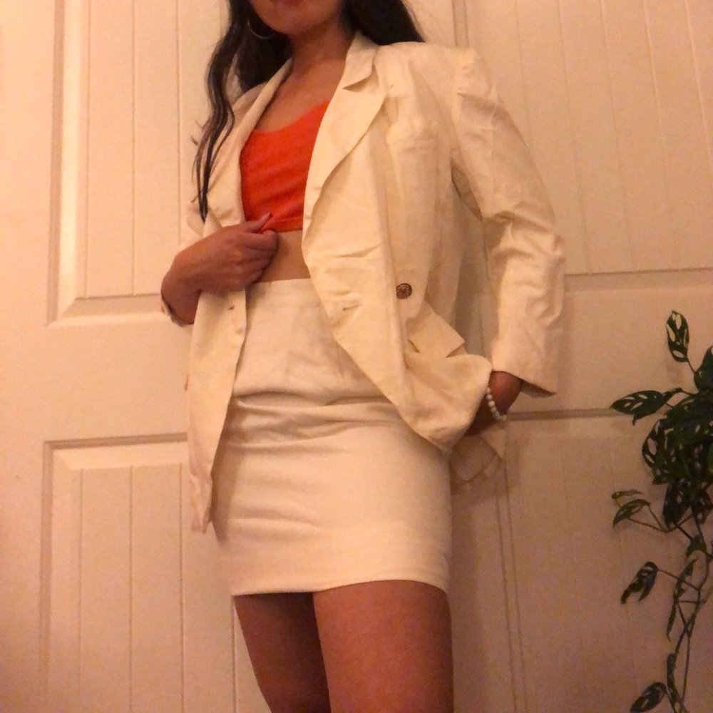 Vintage Suffragette White 2-Piece Suit